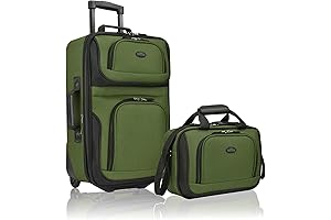 Rio Lightweight Carry-On Suitcase 20" with Expandable Green Design for Travel