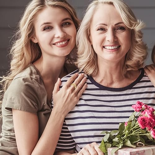 Miniatura 14 de Long tiantian Regalos para hija de parte de mamá, anillo ajustable abierto giratorio para ansiedad para mujeres, regalos para el día de la madre