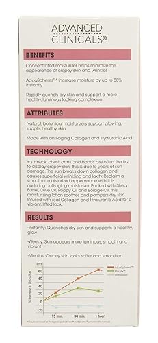 Miniatura 5 de Advanced Clinicals Crepey Skin - Crema hidratante para el cuidado de la piel para cuerpo cuello y escote Loción antienvejecimiento para el cuidado