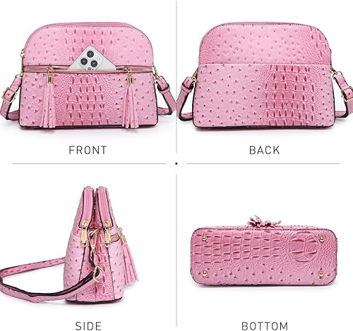 Miniatura 3 de Dasein - Bolso de hombro para mujer con cremallera y múltiples bolsillos