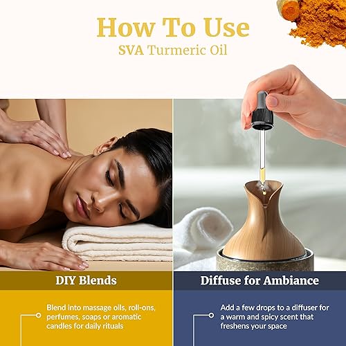 Miniatura 6 de SVA Aceite esencial de cúrcuma  4 onzas líquidas  Aceite de cúrcuma 100% natural  para difusor, cuidado del cabello, cara, cuidado de la piel,