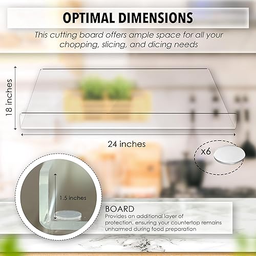 Miniatura 3 de Tablas de cortar de acrílico para encimera de cocina con labio antideslizante 24/ancho x 18/largo AN1