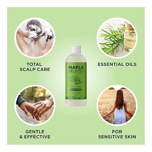 Miniatura 8 de Champú de aceite de árbol de té con cepillo de champú para el cabello, exfoliante para el cuero cabelludo en la ducha, hecho con paja de trigo