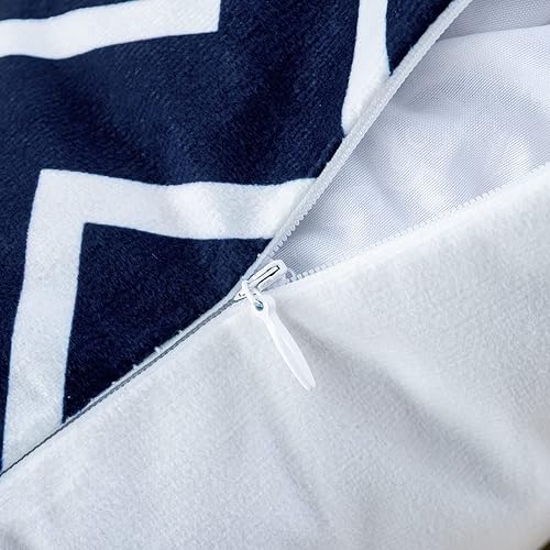 Miniatura 3 de HWY 50 Juego de 2 fundas de almohada decorativas de Navidad azul marino de 18 x 18 pulgadas para sofá, sala de estar, cama, acogedoras, bohemias,