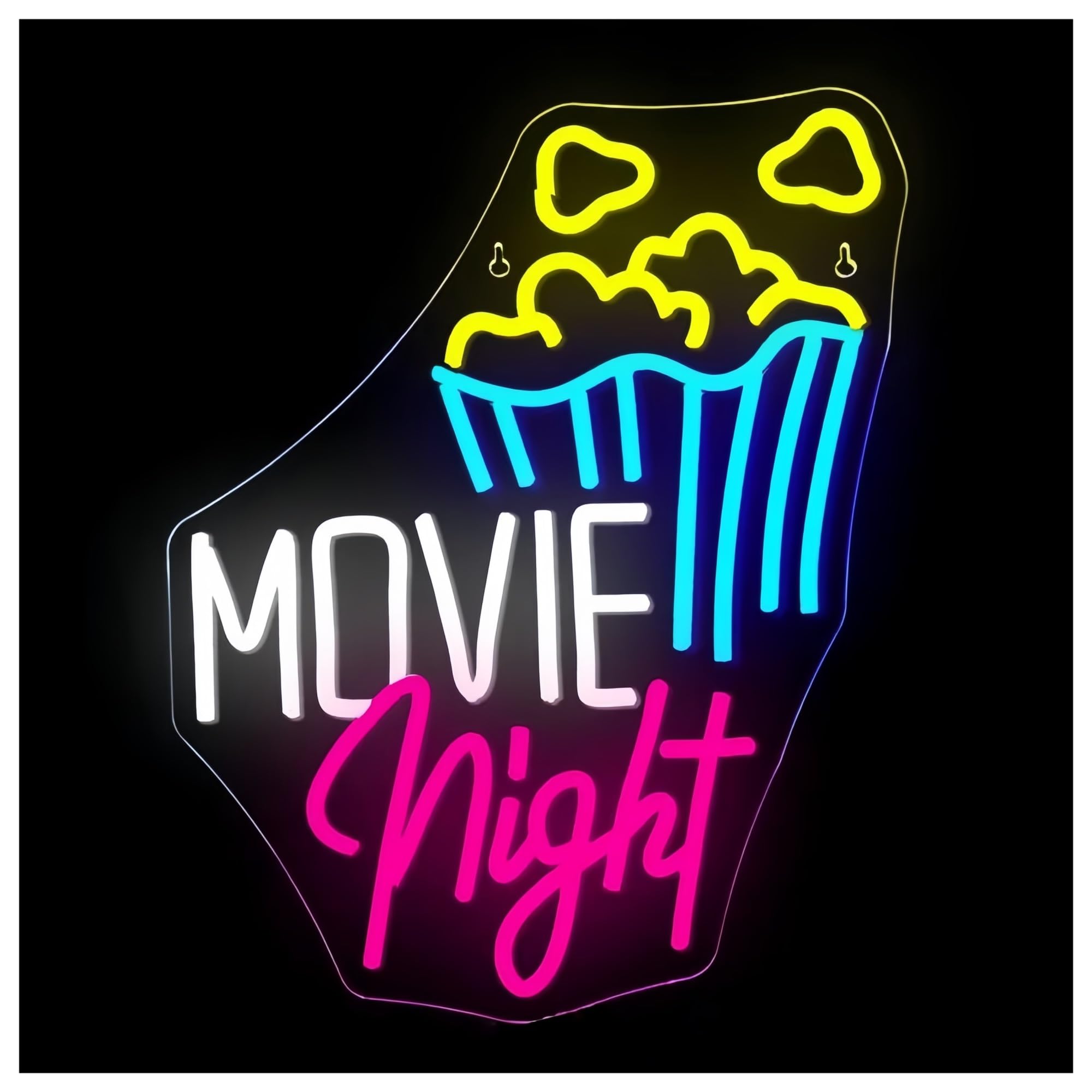 Luci al Neon Da Parete Insegne Al Neon Per La Serata Cinema, Decorazione Da Parete, Luci Per Popcorn, Decorazione Per La Stanza 30.5cmx39cm