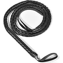 XNBTFK Black Long Whip, Jones Costume, Lasso Rope Cowboy, Bull Whip, Suitable for Halloween, Wildlife Parks, and Adventurers in the Wild West, Accessory Whips
