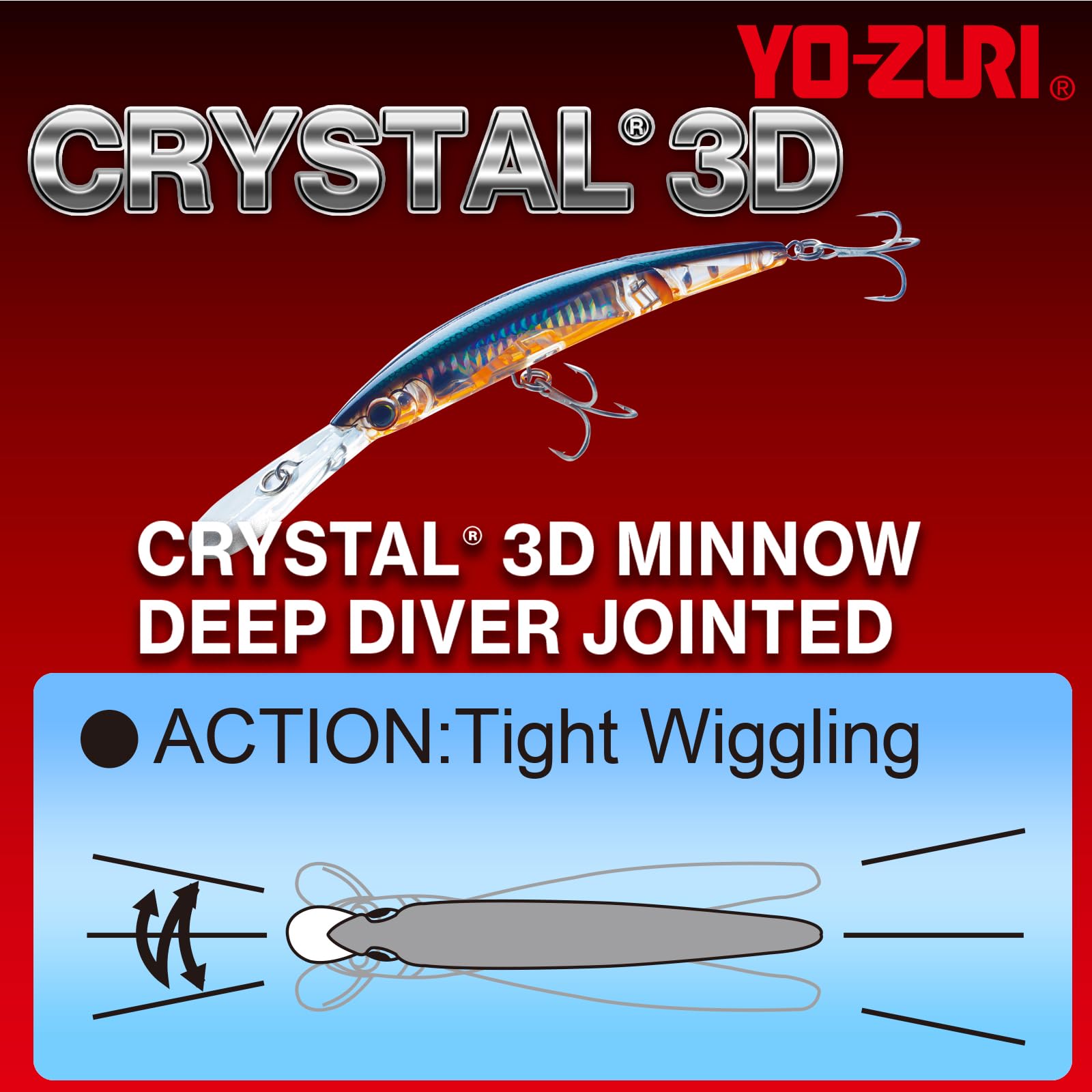 Amazon.co.jp: YO-ZURI(ヨーヅリ) ルアー クリスタル3Dミノー ディープ