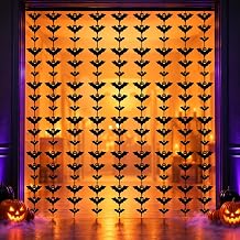 Halloween Decorations - Bats Black Tinsel Streamers Backdrop Banner