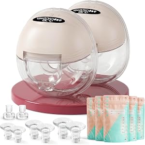 DrBash Wearable Breast Pump S21 | Hands-Free, Portable, Cordless and Double Electric Breast Pump | Smart LED Display, 3 Modes and 12 Levels | Quiet, Leak-Proof and BPA-Free | Beige, 2 Pack
