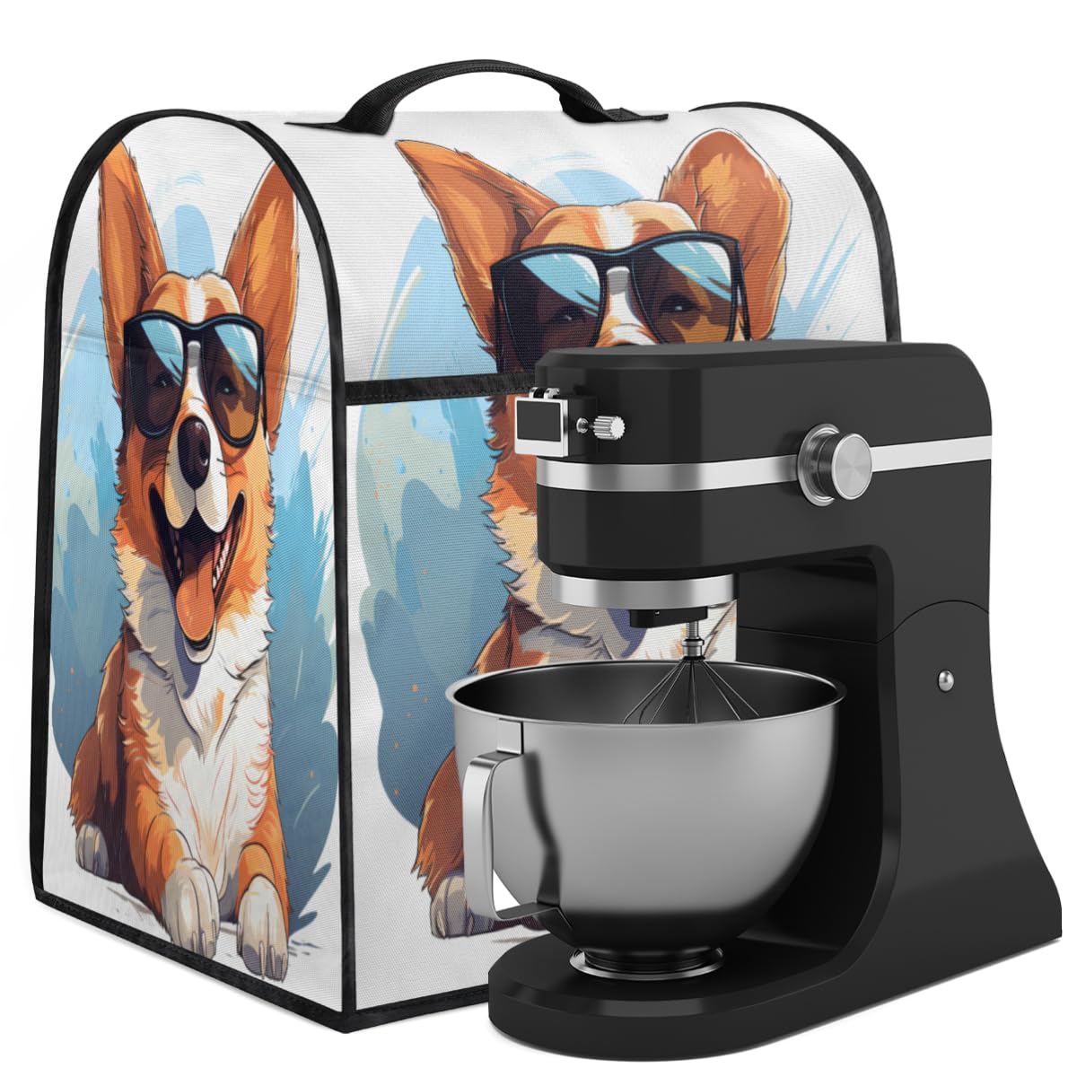 Coffee Maker Cover Dog Cute Kitchen Appliance Covers Small Appliance Covers Blender Cover Juicer Cover Dust Covers for Kitchen Appliances with Top Handle and Pockets,Washable,C296