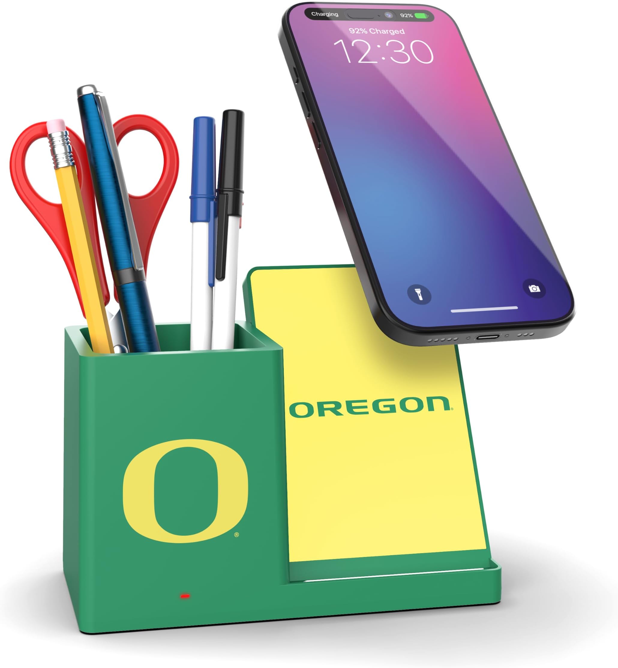 NCAA Unisex Cell Phone Wireless Charging Stand and Desktop Organizer