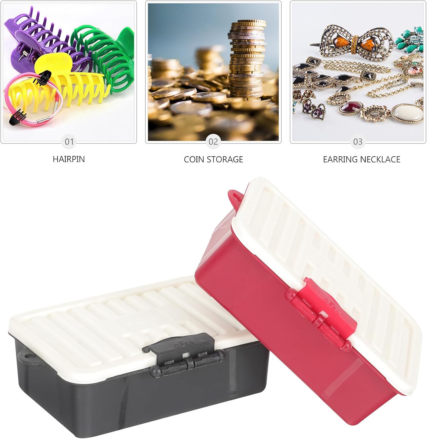 2pcs Plastic Playing Card Storage Box for Jewelry and Coins Organizer image 3