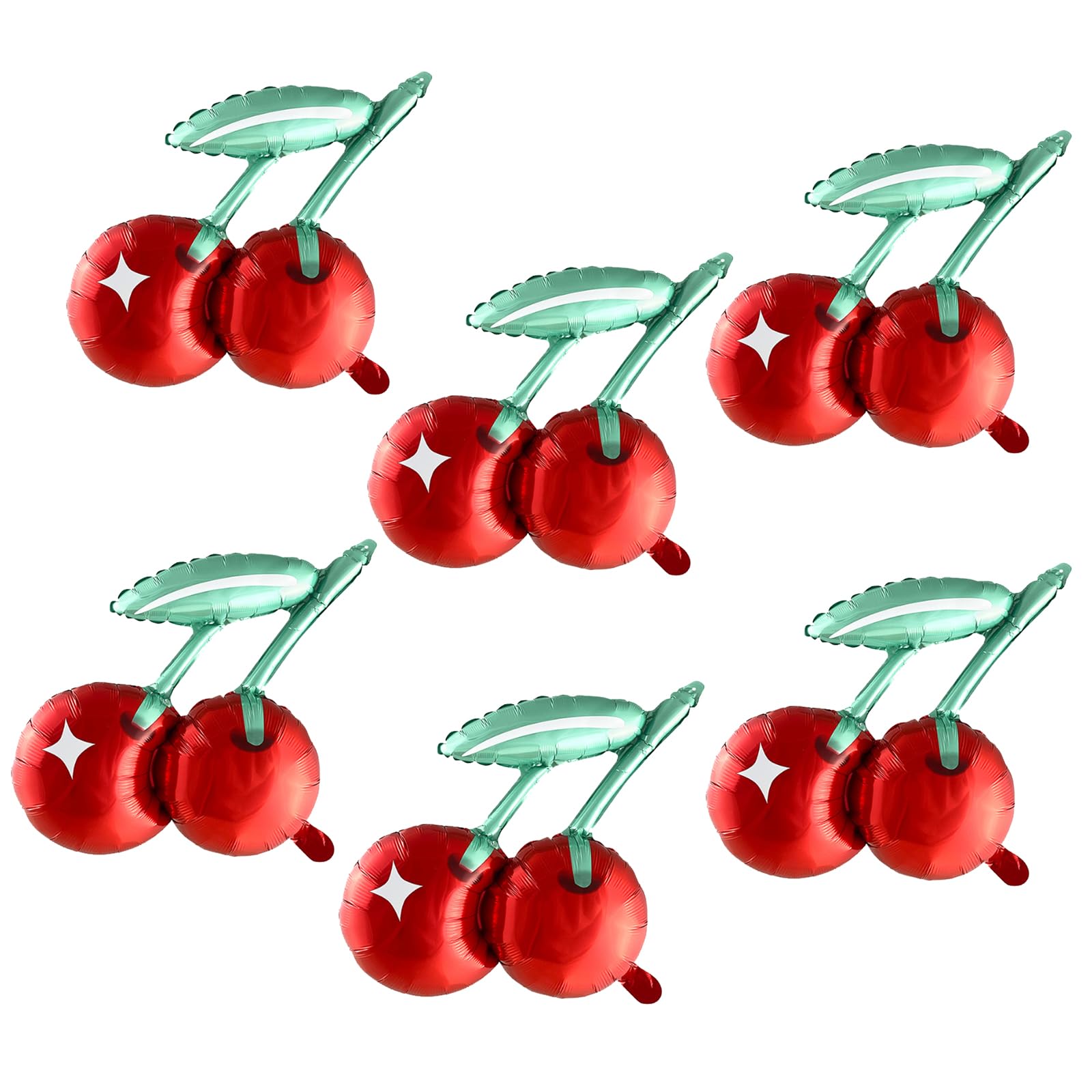6pcs 20inch cherry balloons,cherry theme birthday party decorations balloons supplies.fruit summer cherry birthday wedding baby party decoration mylar