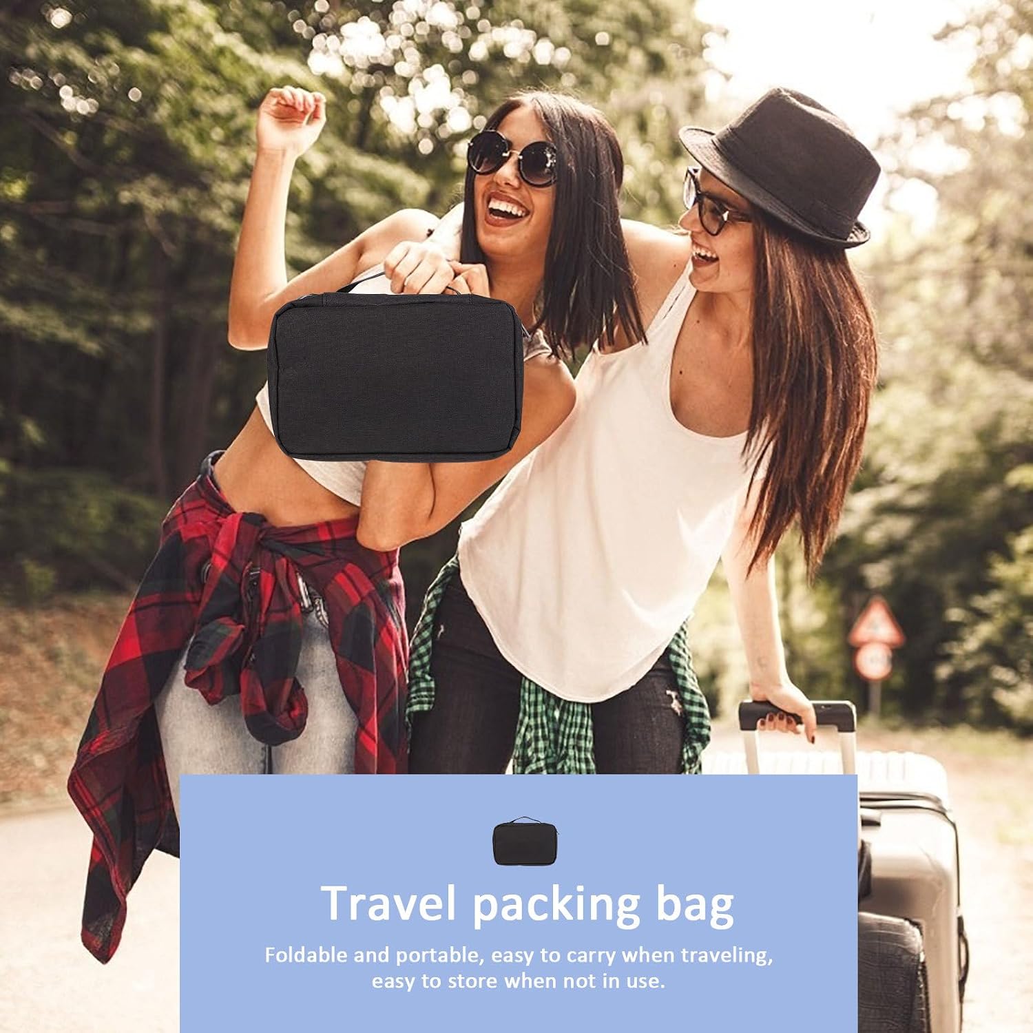 Waterproof Travel Toiletry Bag Hanging Organizer Cosmetic Organizer Bag Foldable Black for Outdoor and Travel Use image 5