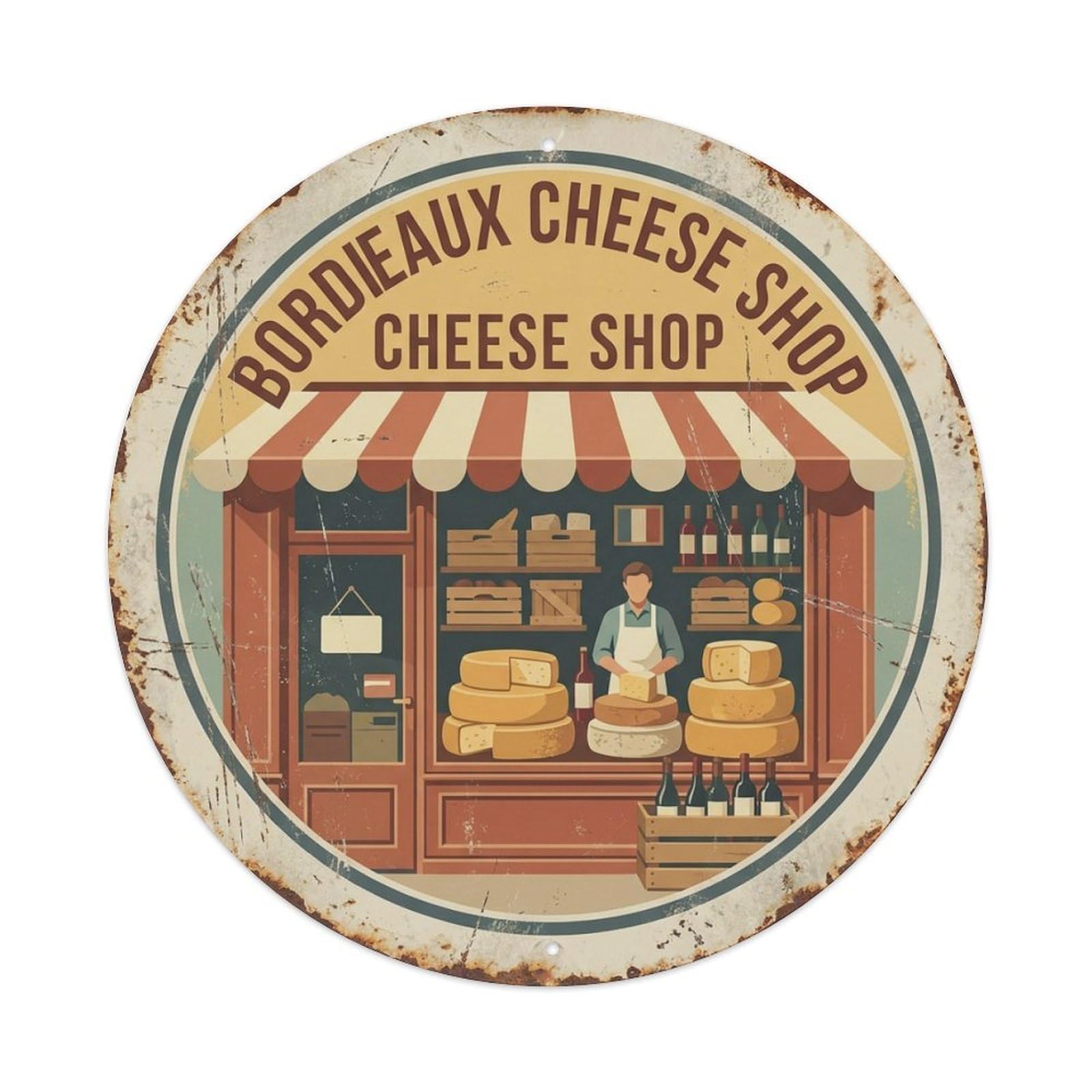 France Bordeaux Cheese Shop Heritage Travel Metal Tin Sign