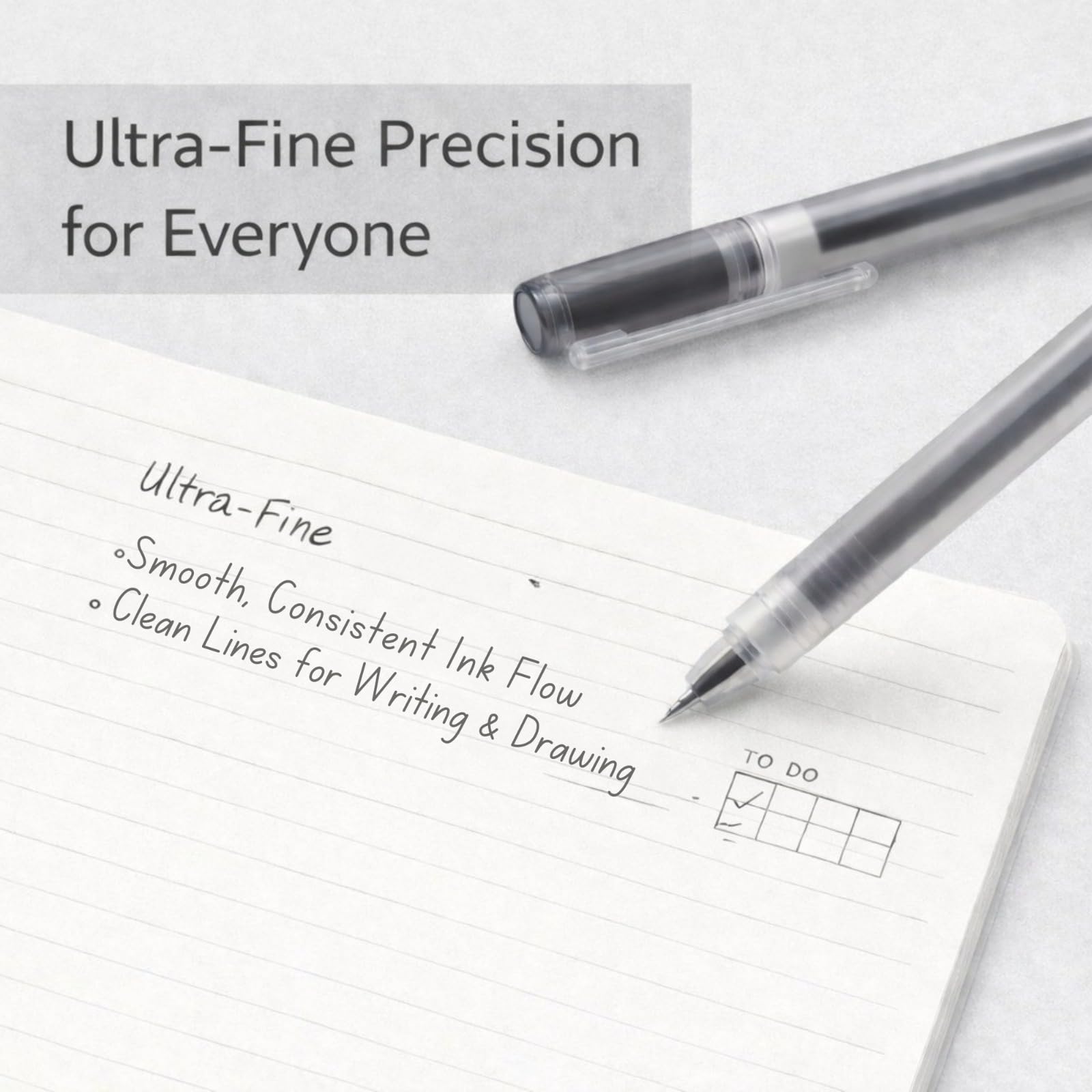 Muji 0 38 mm Pen Smooth Gel Ink Ballpoint Pens - Fine Tip Black Ink Cap Type - — view 2