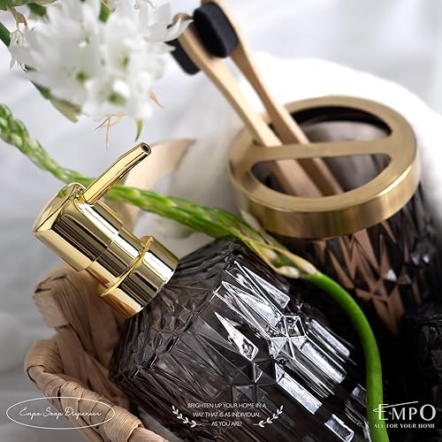 Vista 36 de EMPO Juego de 6 accesorios de vidrio transparente para baño