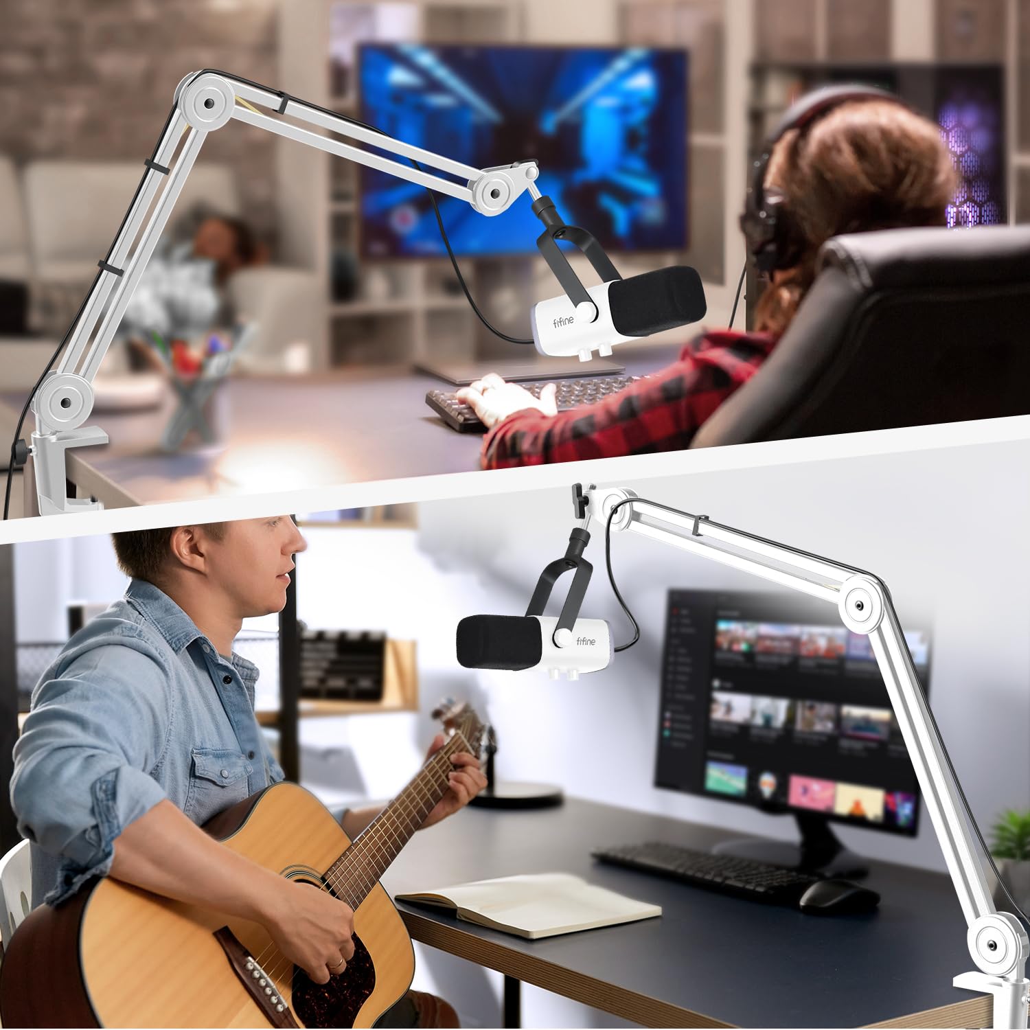 Braccio Per Microfono FIFINE Regolabile - Supporto Con Clip Da Tavolo, Compatibile Con K658, K688, AM8, A8 - Foto 3