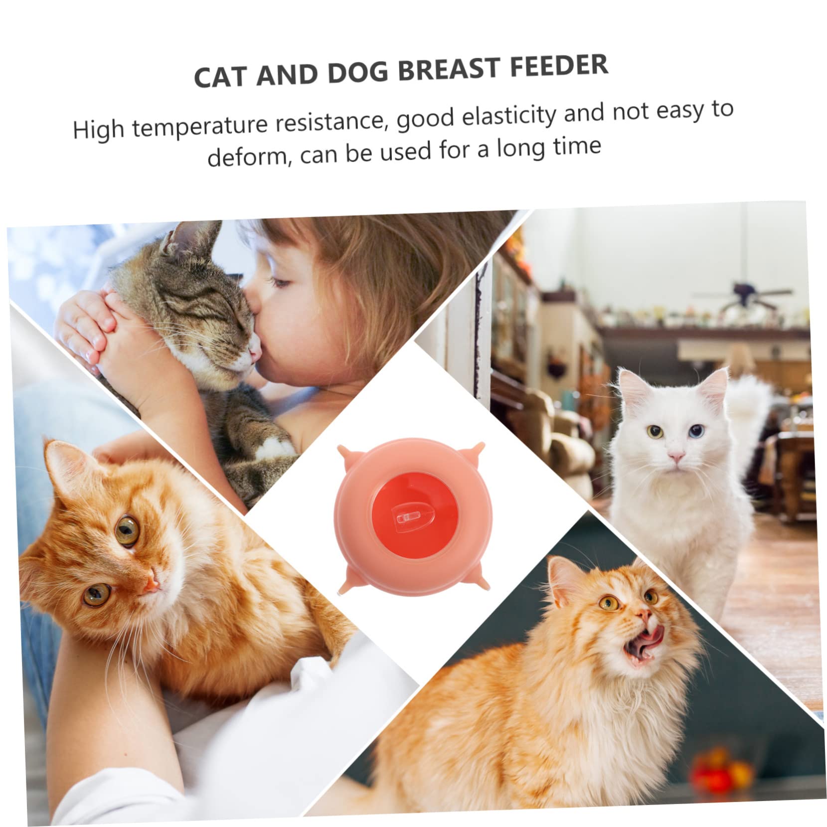 Angoily Biberon per Gattini in Silicone Rosa Facile da Pulire, Giocattolo per Addestramento Animali Domestici, Accessorio per Allattamento Cuccioli Appena Nati