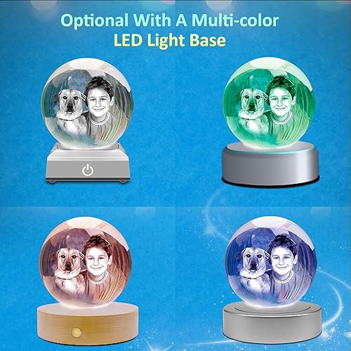 Miniatura 7 de Foto de cristal 3D personalizada, marco de cristal grabado con láser con imagen, gran aniversario, cumpleaños, Navidad, regalos conmemorativos para