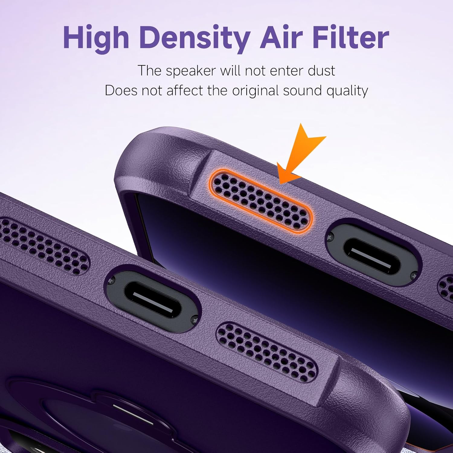 360 Spin Magnetic Stand (Pro-Version) for iPhone 17 Pro Case (Compatible with MagSafe) [Military Drop Protection] Matte Translucent Shockproof Protective Phone Case 6.3'', Purple