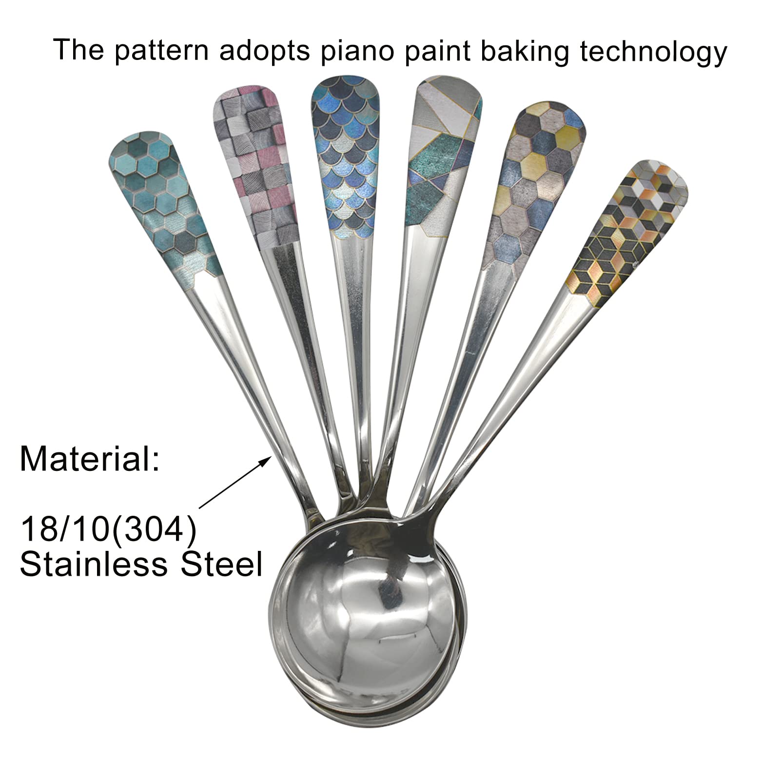 12 cucchiai, cucchiaio rotondo in acciaio inox 18/10, moderno e alla moda, manico corto in acciaio inox 304, cucchiaio coreano usato per zuppe, cereali, dessert, caffè 16 cm