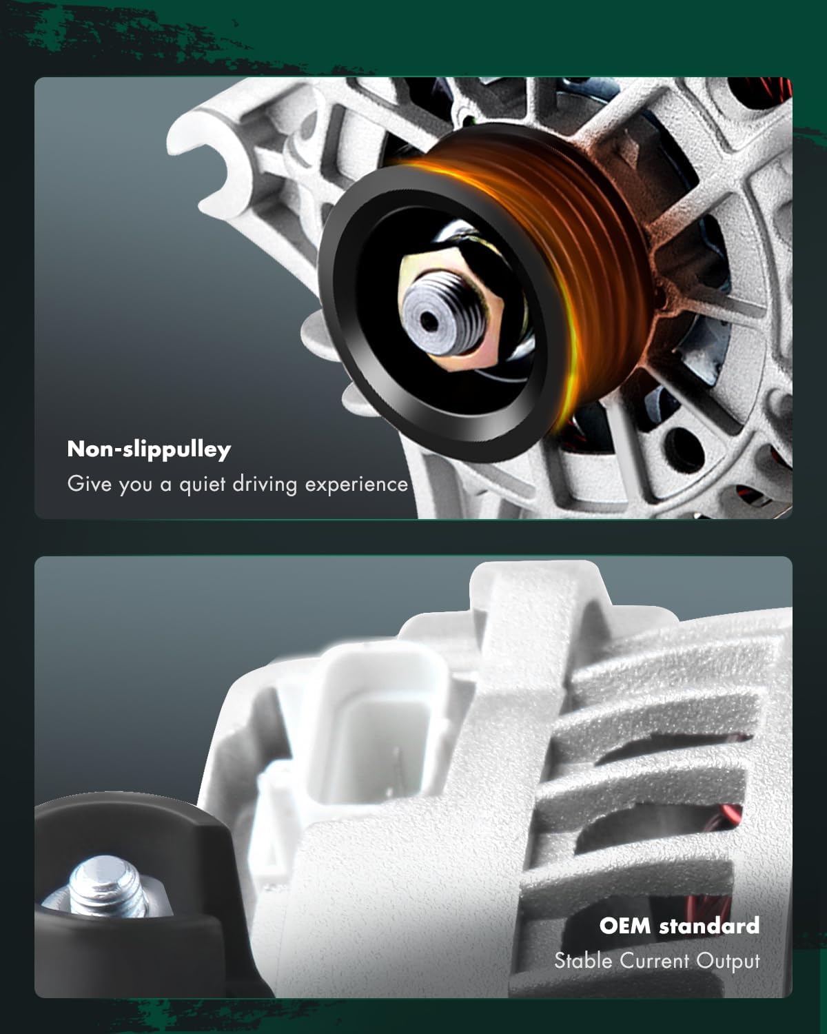 SCITOO Alternator Fit for Ford & for Lincoln Models - for F150, Expedition, for Navigator, Mark LT - 2004-2008 - 4.6L 5.4L V8-12V 110Amp CW 6-Groove Pulley, Replace OE# 8318, 8443