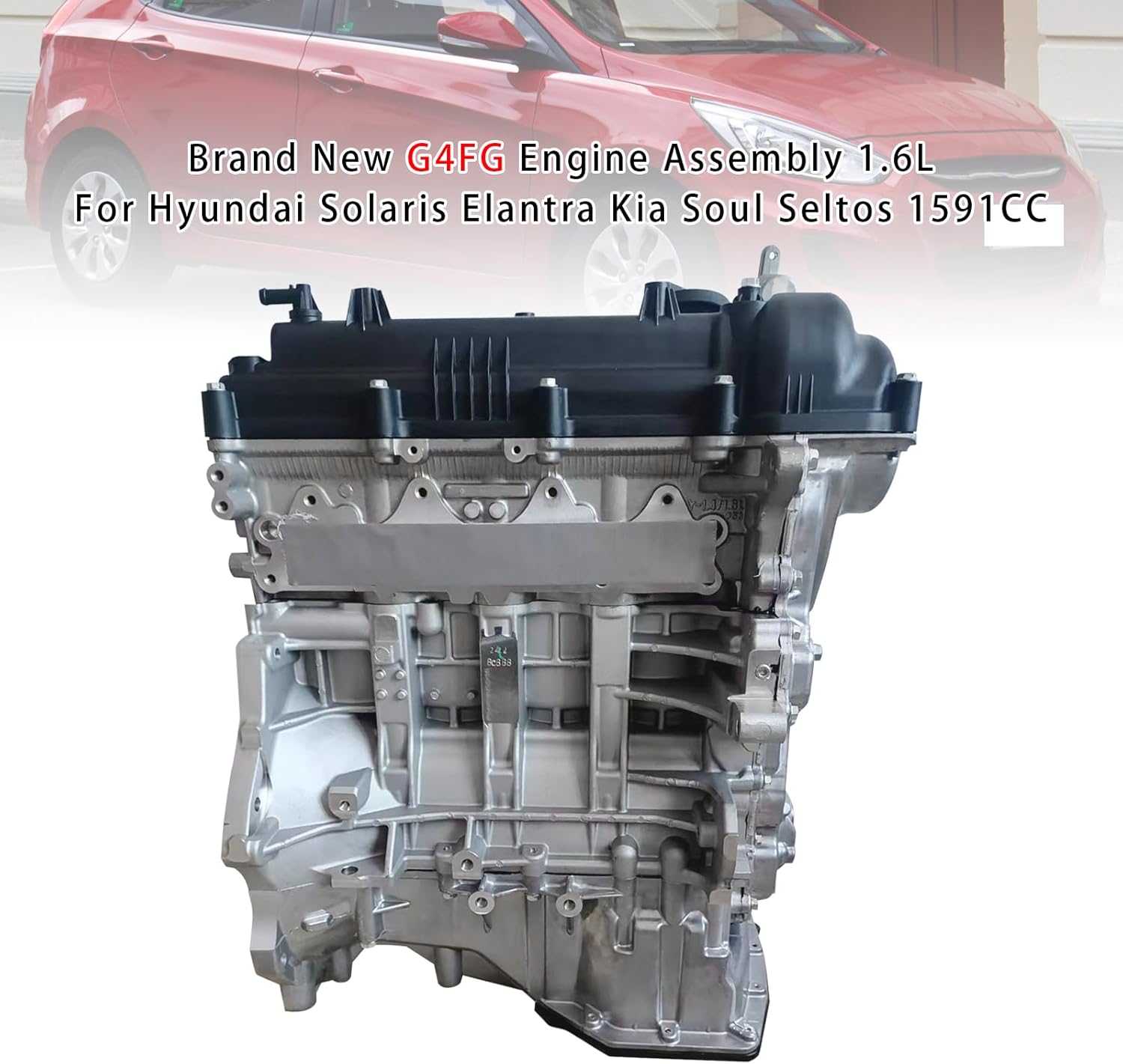 Bruce & Shark New G4FG 1.6L Engine Motor Assembly for Hyundai Accent for Kia Soul Base LX Hatchback 4-Door & Rio 2012-2017, Fit for Veloster Models