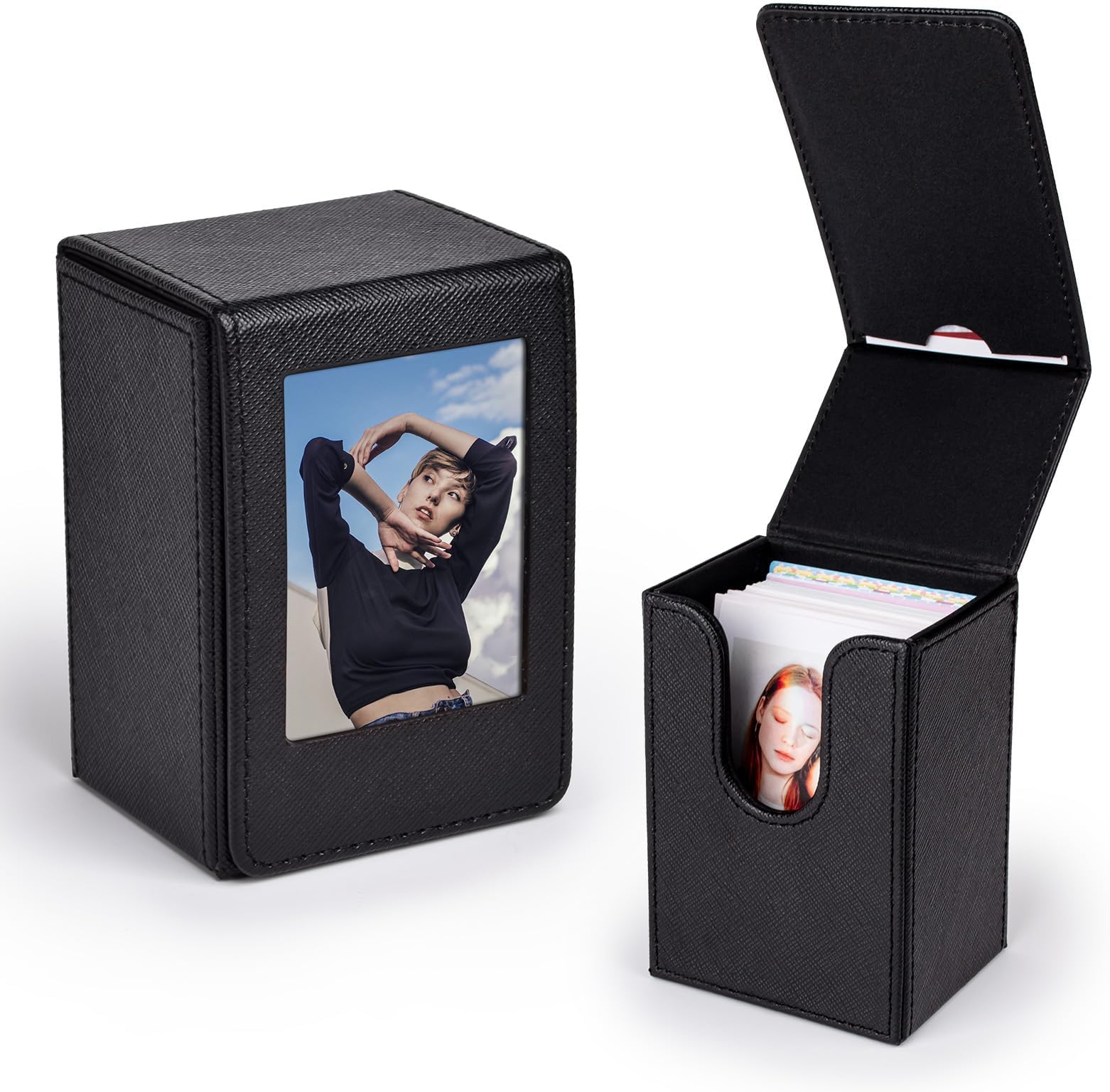 2x3 Inch Photo Holder Compatible for Instax Mini EVO/Liplay/SE/12/11/13/41/40/99/90/9/8/7S Camera Films, 3 Inch Film Storage Box, Photo Case Accessories Can Hold 50 PCS Picture - Black