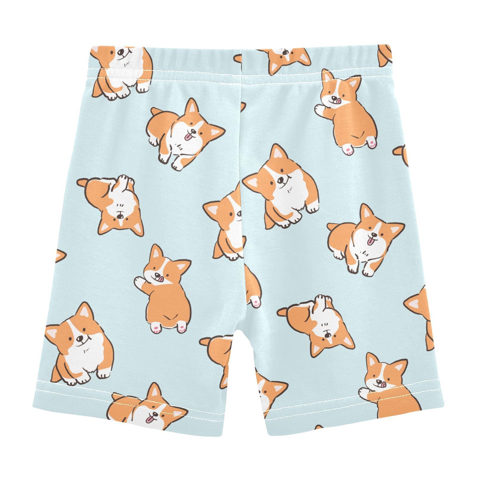 JHKKU Girls Cute Corgi Shorts Cotton Cartwheel Bike Kids Biker Under Dress Dance Short Girl Clothes 5T