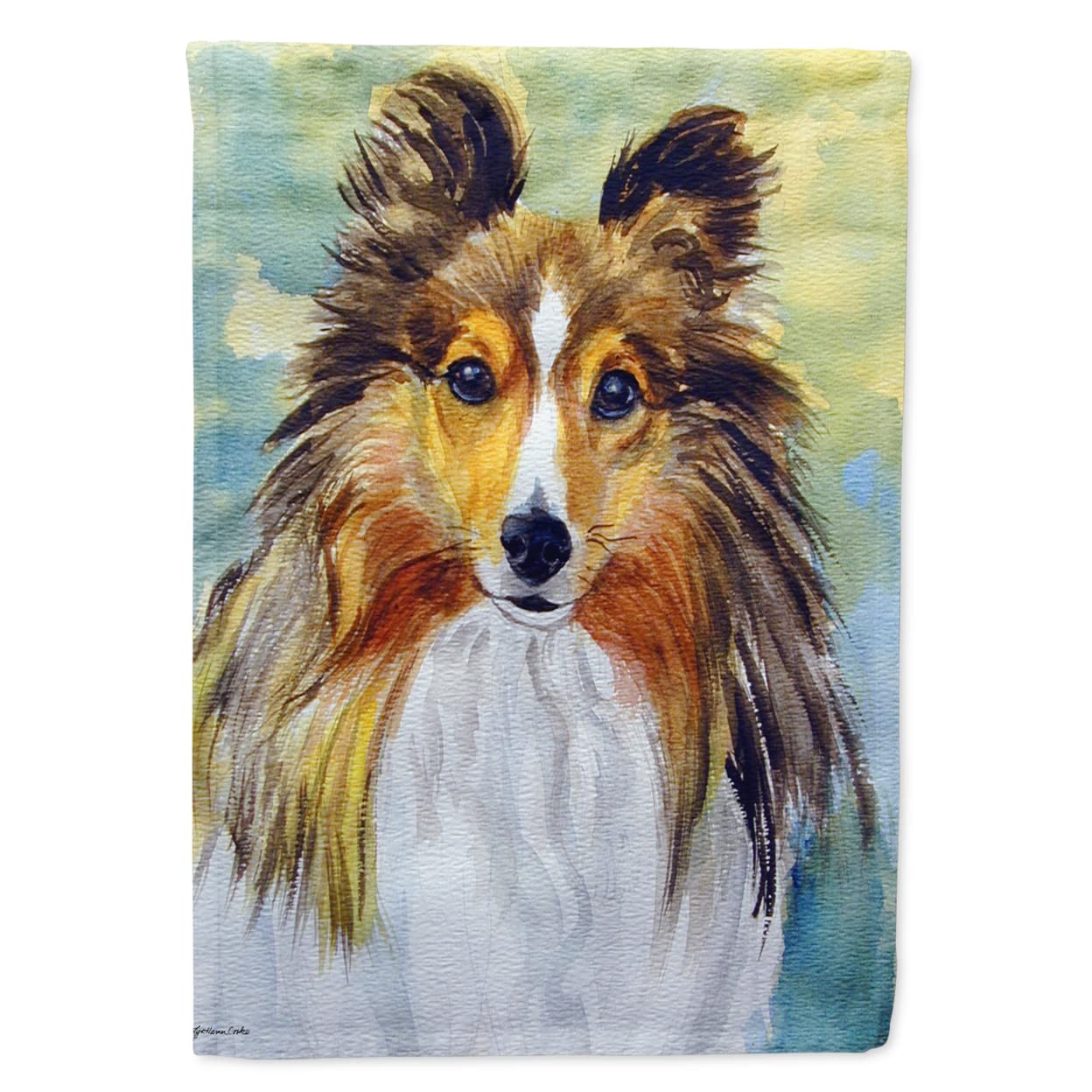 Caroline's Treasures7397GF Sheltie Toby Garden Flag Mailbox Flag Decorative Yard Flag Banner Outside Patio Artwork Yard Flower Beds, Garden Size, Multicolor