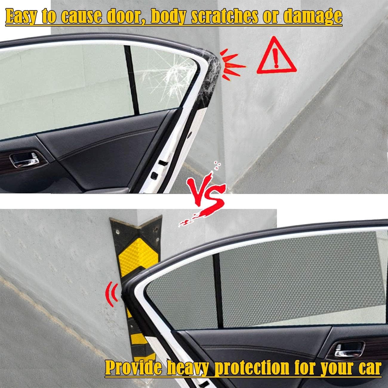 Garage Wall Protector Rubber Wall Column Guard Park Reflective Car Door Bumper Guards for Schools Warehouse Parking Narrow Garage (Size : 31.5x3.94x0.39in/80x10x1cm)