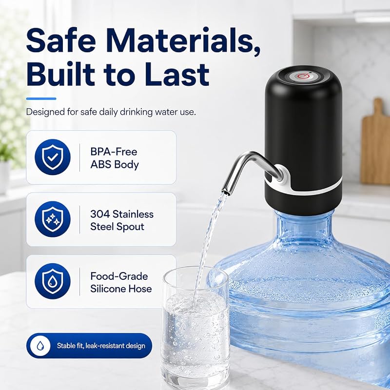 HOMEAVA 5 Gallon Water Dispenser Pump – 304 stainless steel outlet pipe