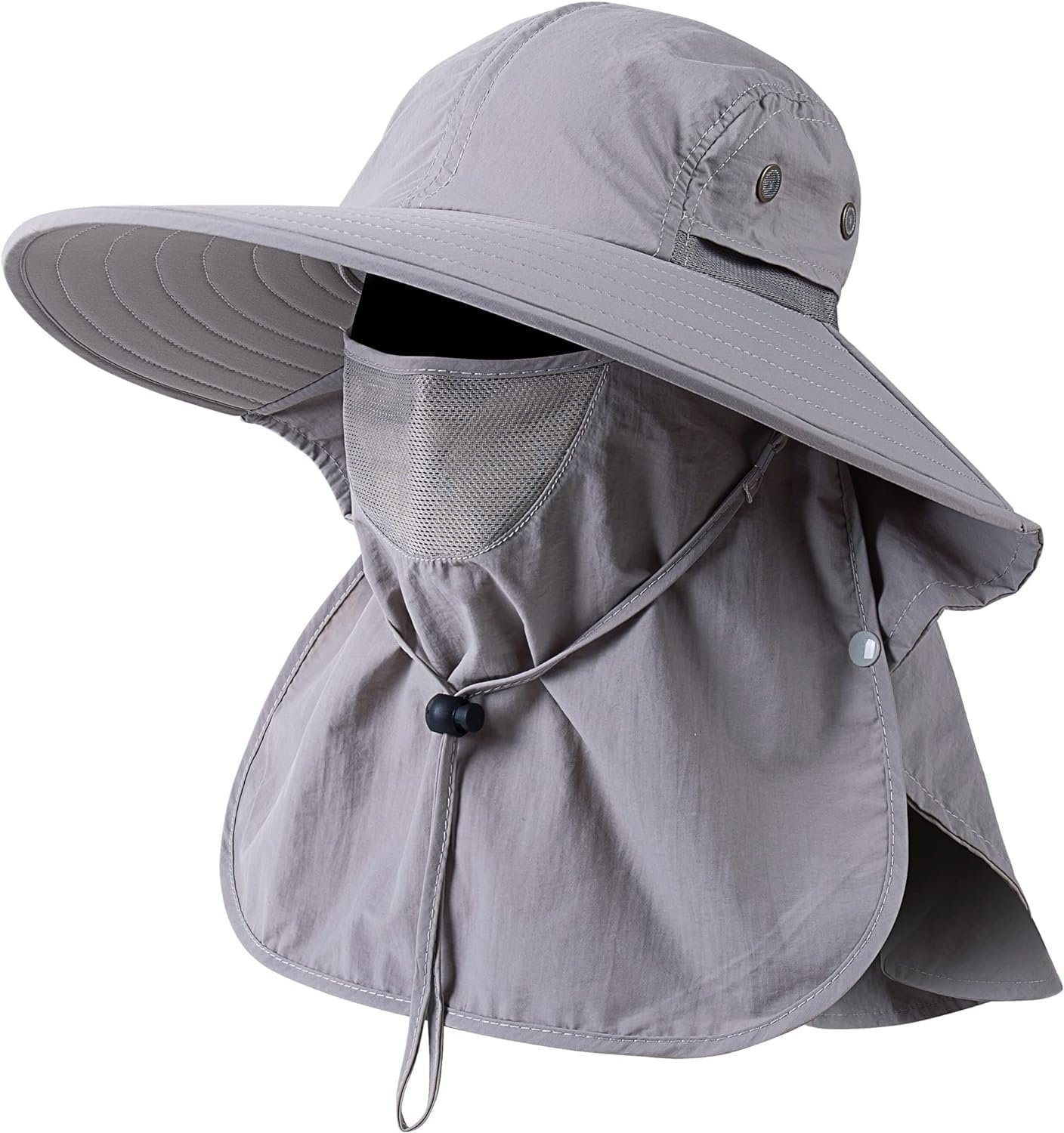 Mens Women Fishing Hat UPF 50+ Wide Brim Sun Hat with Face Cover & Neck Flap