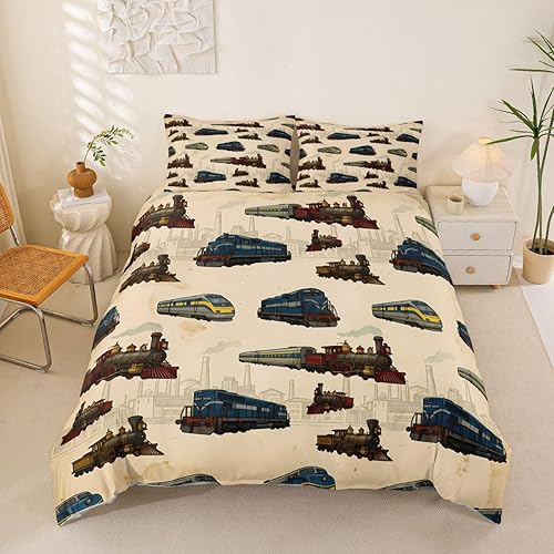 Miniatura 34 de Feelyou Juego de funda de edredón de camión de bomberos, edredón de coche de policía para decoración de habitación de niños, colcha de ambulancia