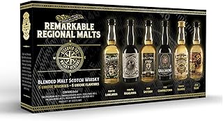 Regional Malts Miniature Set | Malt Scotch Whisky Tastingset |Rundreise durch Schottland's Whiskyregionen | Big Peat , Scallywag, Rock Island,The Gauldrons,Timorous Beastie,The Epicurean|6*0,05 Liter
