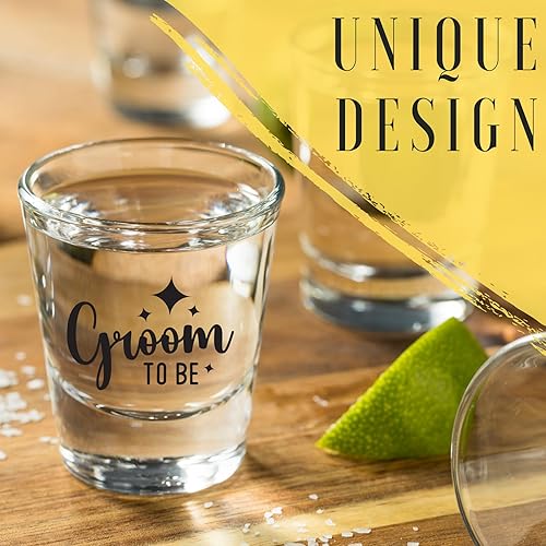 Miniatura 2 de Onebttl Regalo de compromiso para parejas  Juego único de vasos de chupito recién comprometidos para el futuro señor y señora, prometido  1.5 oz