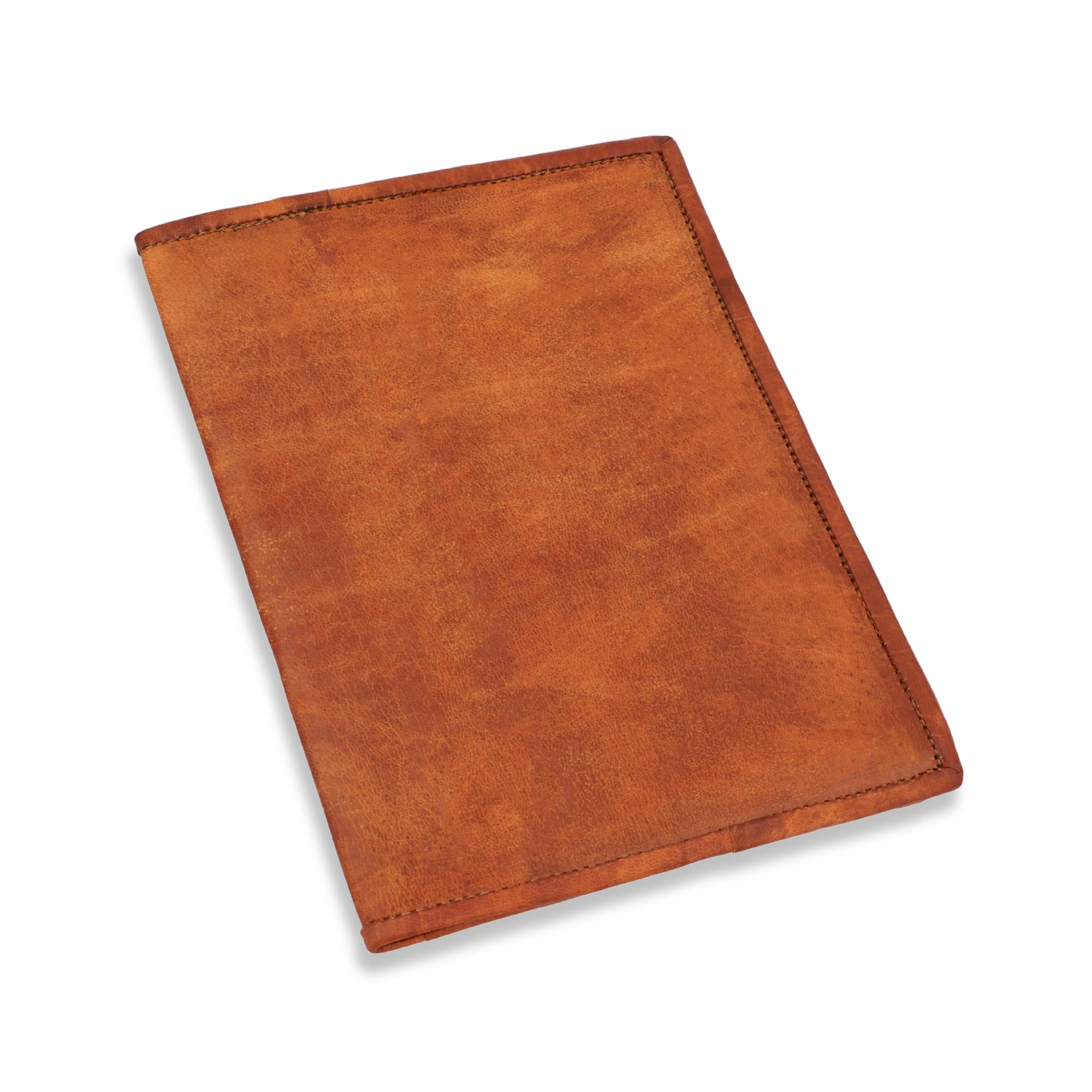 Gusti Cuir nature „Becky“couverture de livre protège-document protège-cahier protège bloc-notes format A5 homme femme cuir de chèvre marron clair P4