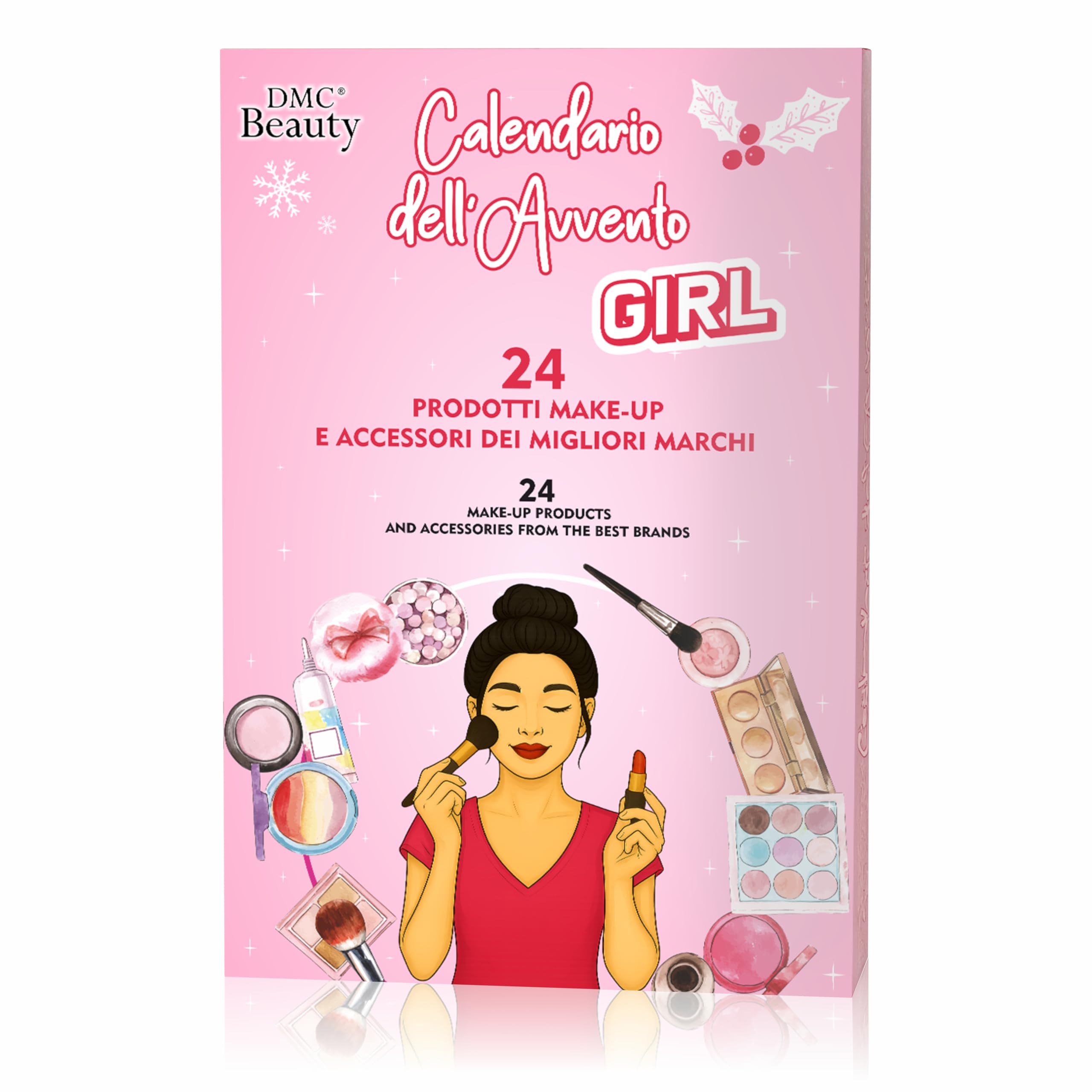 DMC Calendario Dell'Avvento Cosmetici Beauty Make Up 2025 - 24 Sorprese Cosmetici Make Up e Skincare di Marchi Top, Garnier, Deborah, Rimmel, Douglas - Regalo Natale di Qualità per Amanti del Trucco