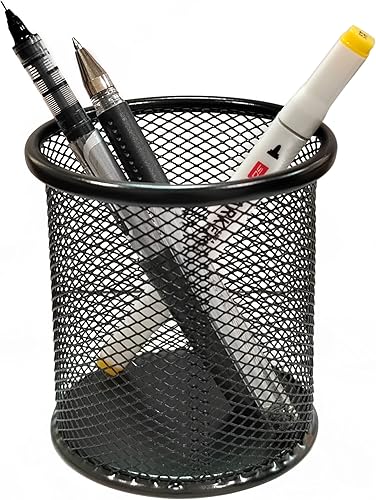 Portalápices Hierro Arte ahuecado Escritorio Almacenamiento Cubo Simple Estudiante Papelería Multifuncional Oficina Color Redondo Cuadrado