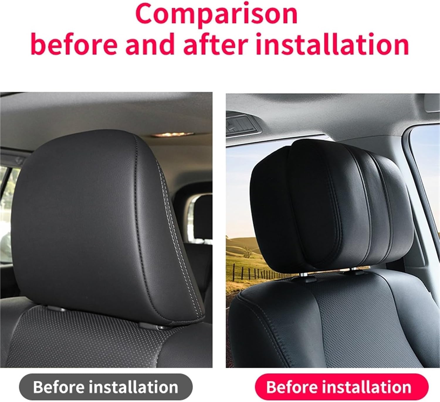 Compatible For 2010-2022 Toyota Land Cruiser Prado 150 Lc150 FJ150 off-Road Headrest Memory Foam Neck Pillow Modification Accessories 2021(Beige)