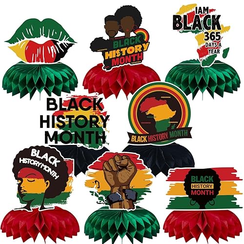 Miniatura 5 de Decoraciones del mes de la historia negra decoración de centro de mesa de historia negra diseño de doble cara para el mes de la historia negra