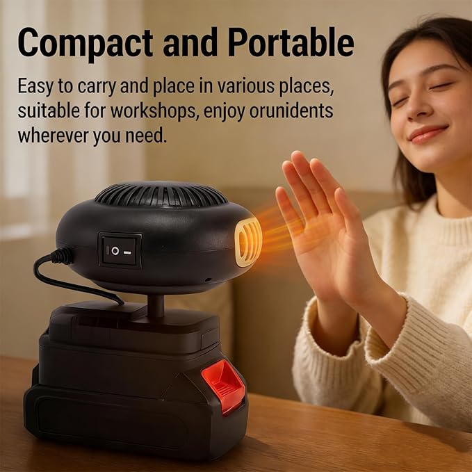 Calefactor Eléctrico Portátil a Batería Recargable USB con Control 2 Velocidades miniatura 5