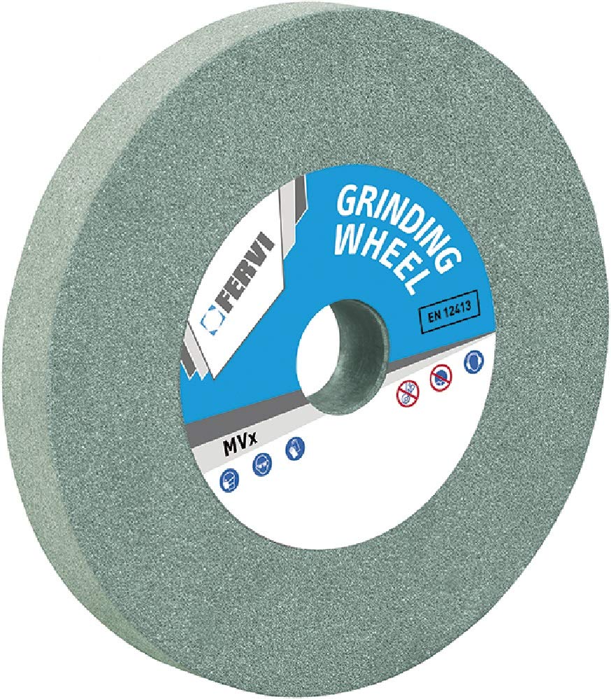 Fervi Mola 200x20x32 mm, Grit 80, Carburo di silicio, Compatibile con smerigliatrice da banco e angolare