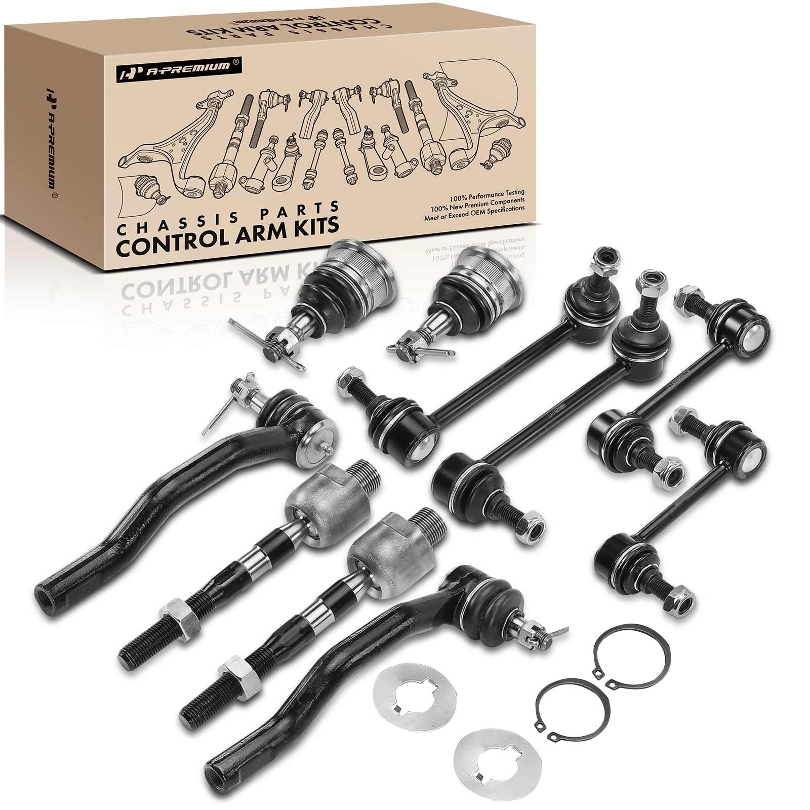 A-Premium 10-Piece Suspension & Steering Kit For Mazda 6 (2009-2013) – Ball Joints, Tie Rods, Sway Links