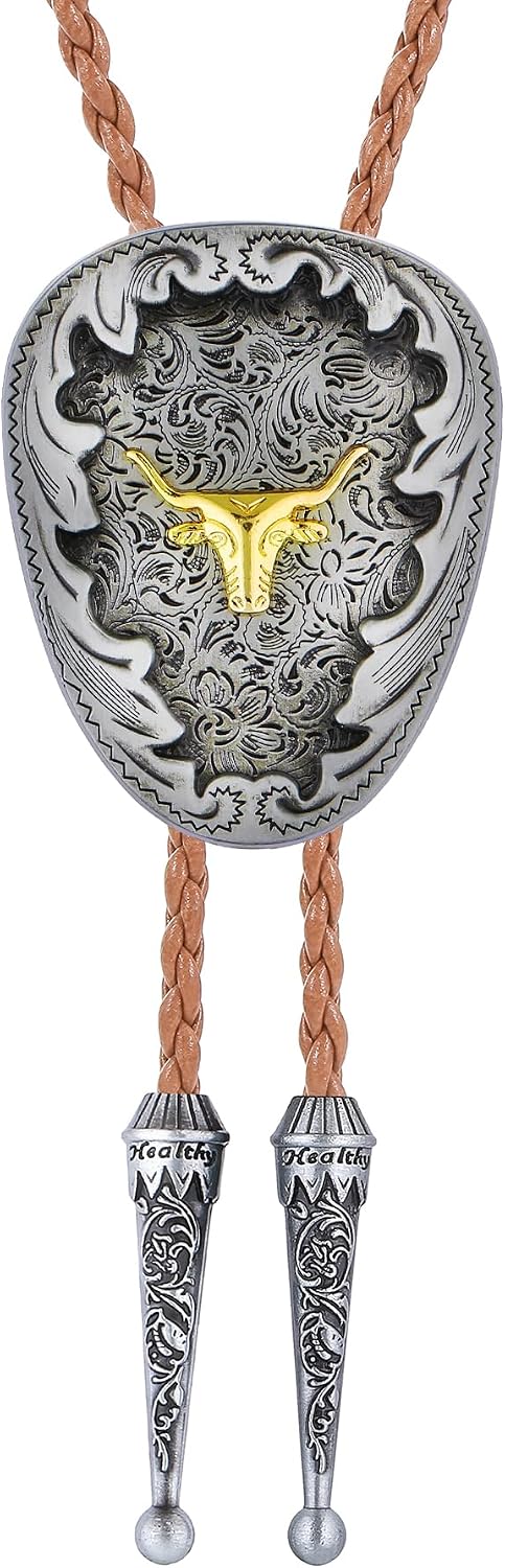 Bolo Tie for Men Women, Western Cowboy Horse Eagle Bolo Ties, Western Leather String Necktie, Rodeo Cowboy Gifts for Men