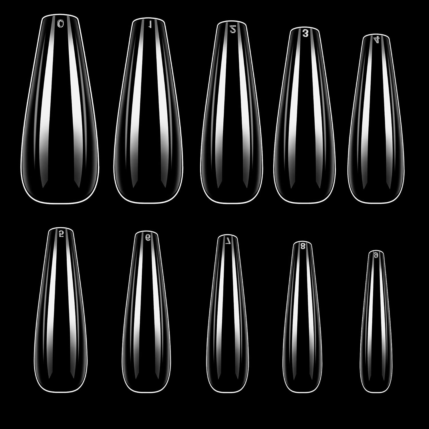 Makartt False Nails, 500pcs Nail Tips Long Coffin Press on Nails Natural Full Cover Acrylic
