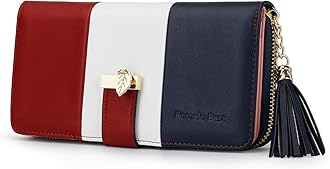 Pomelo Best Ladies Purse, Women's Wallet with Multiple Card Slots and Roomy Compartment, Red/White/Blue, Large, Classic