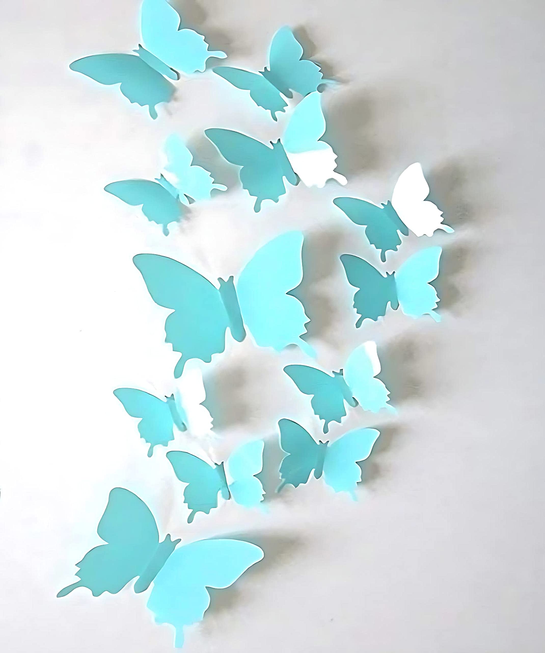 JAAMSO ROYALS PVC Vinyl Light Blue 3D Butterflies Self Adhesive Peel and Stick Home Decor and Wall Decor Wall Sticker 1 Combo of 12 Piece (13 cm x 15 cm) (B076X58LTN) Amazon Price History, Amazon Price Tracker