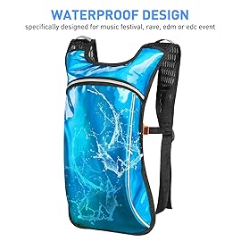 Rave Hydration Pack, Hydration Backpack with 2L Hydration Bladder, Festival Essential Water Backpack for Hiking, Running, Cycling, and Music Festivals